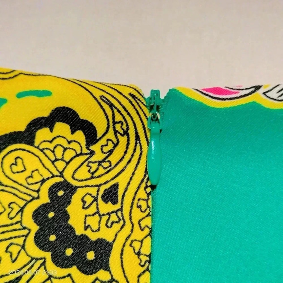 Brannan Women's size 10 Green Floral Pattern A Line Sleeveless Dress - Picture 9 of 12